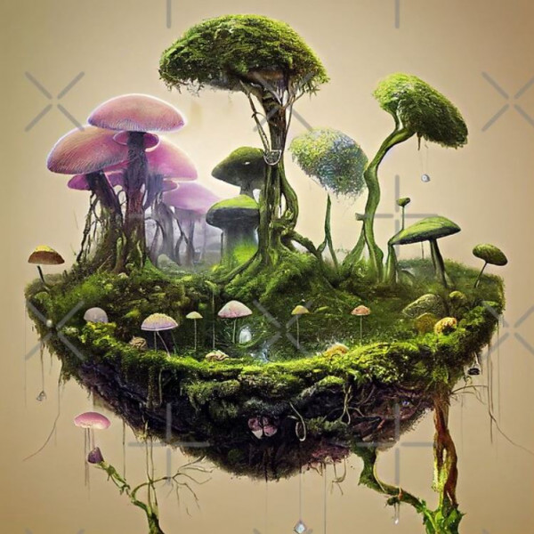 Floating mushroom island