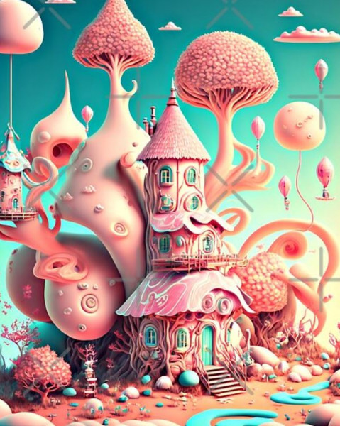 Magic fantasy pink house